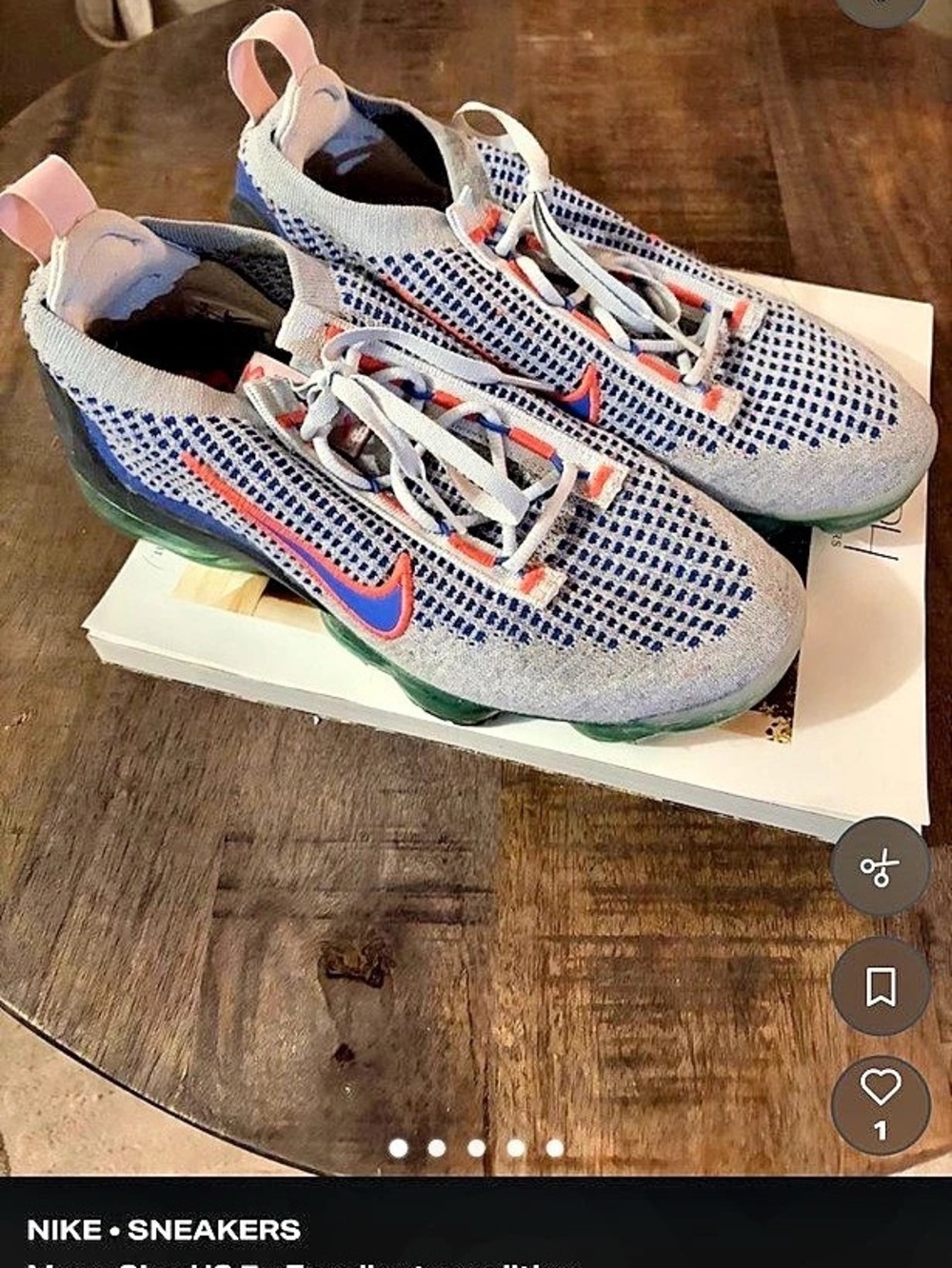 Nike Air VaporMax 2021 Flyknit Grey Sneakers Gray & Green